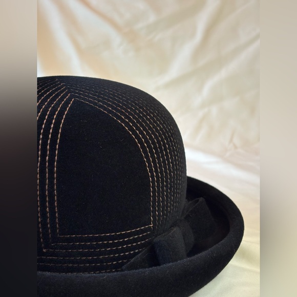 Anita Pineault Vintage Black Felt Bow Hat - Picture 6 of 9
